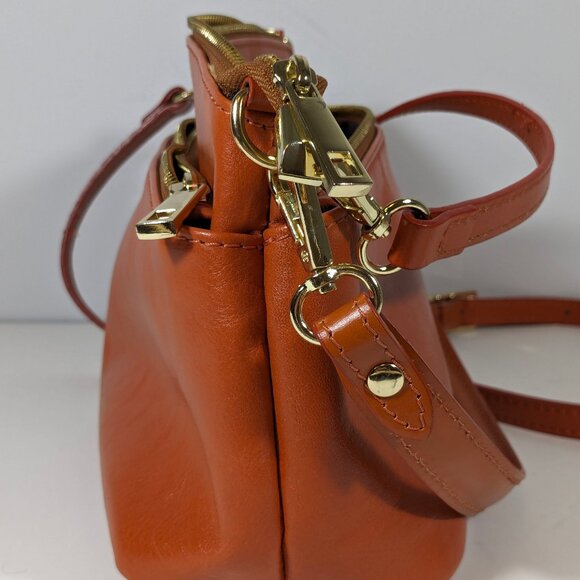 Divina Firenze Genuine Leather Crossbody Bag Made In Italy - Picture 7 of 14